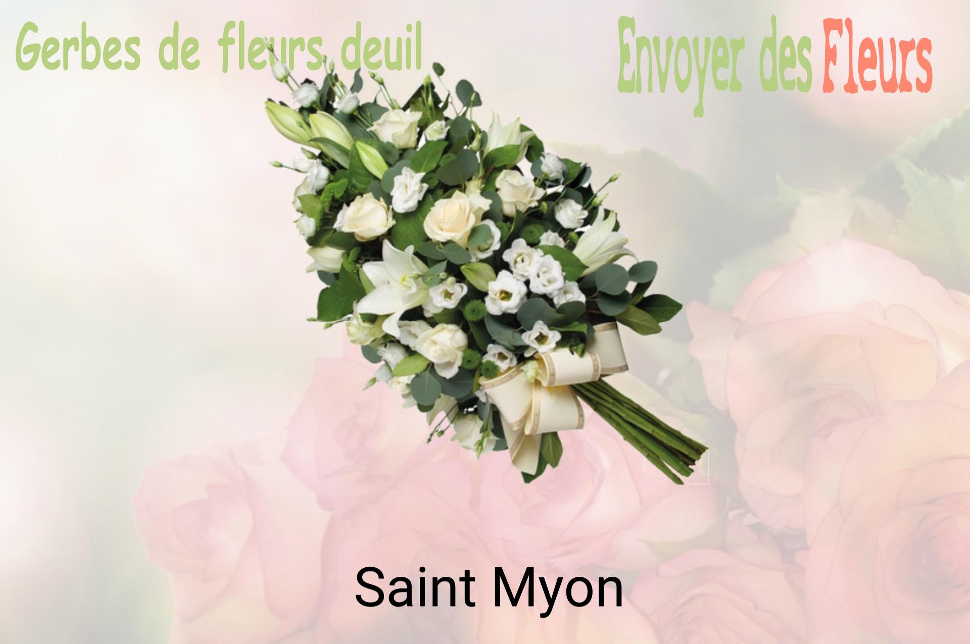 Gerbe de fleurs de deuil livrée à Saint-Myon
